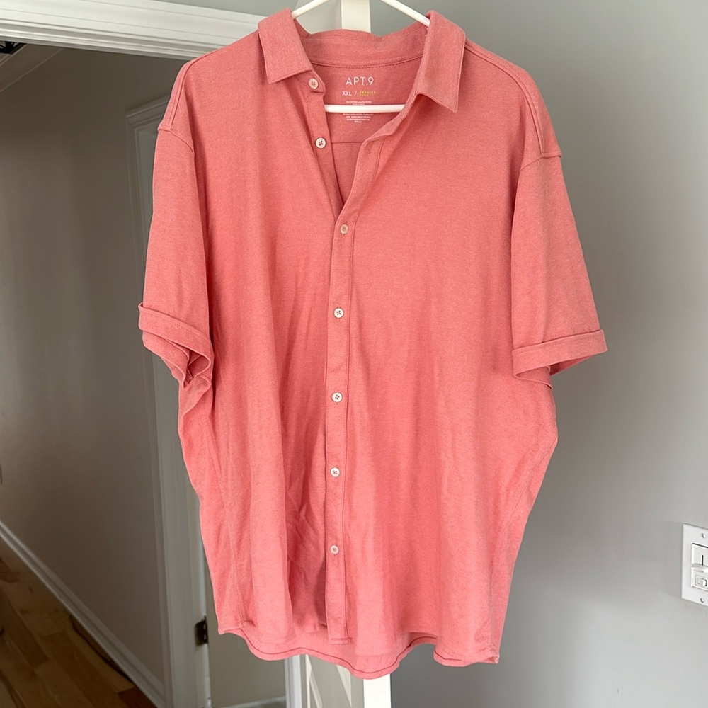 Men’s APT 9 XXL polo 3 pack-green white and coral